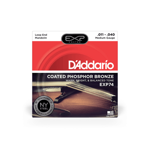 D'Addario EXP74 11-40 Medium, Coated Phosphor Bronze, Mandolin