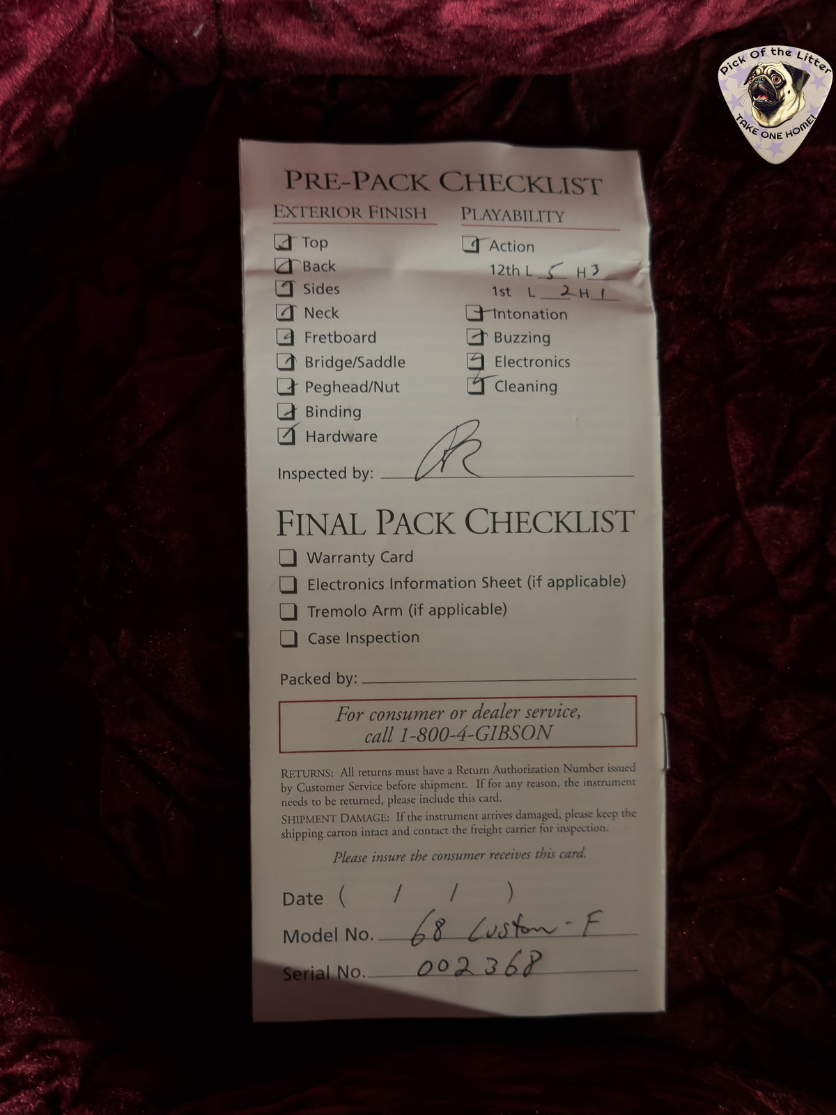 2000 Gibson Custom Shop 1968 Les Paul Custom Natural Flame Top