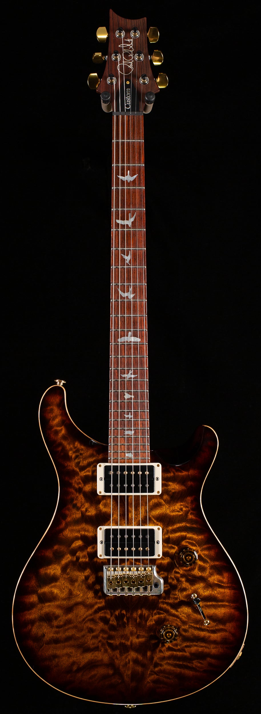 2021 PRS Custom 24 Wood Library Edition Black Gold Burst Roasted Maple