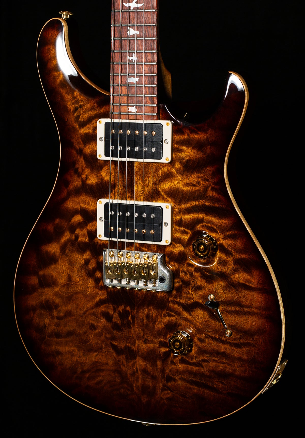 2021 PRS Custom 24 Wood Library Edition Black Gold Burst Roasted Maple