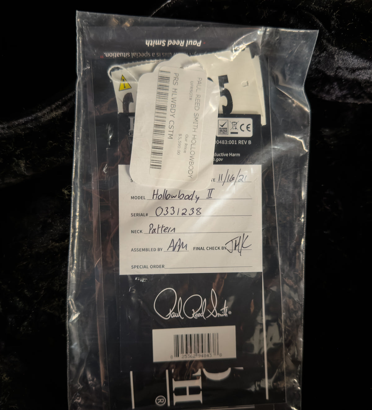 2021 PRS Hollowbody II Custom Color Eriza Verde Smokeburst