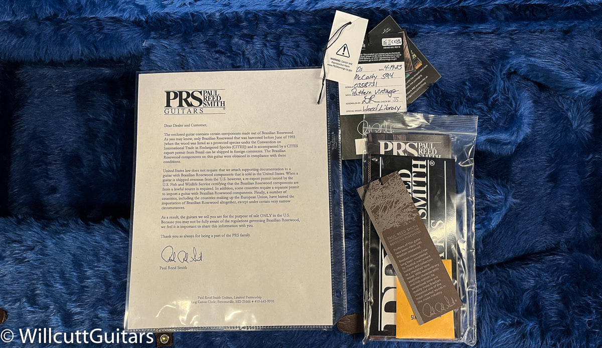 PRS Wood Library McCarty 594 Livingston Lemondrop 10 Top Brazilian Rosewood (731)