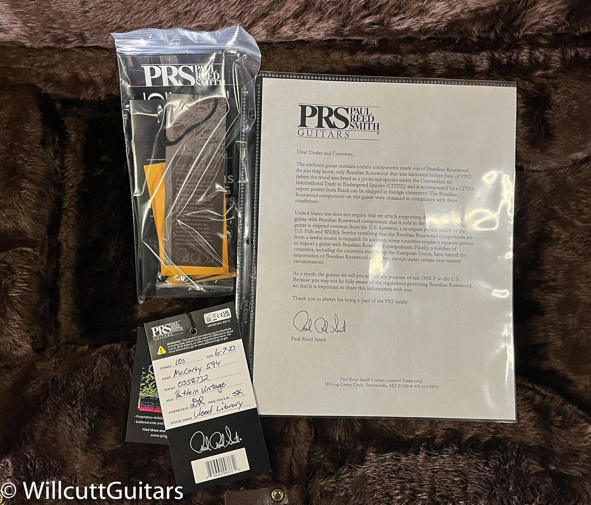 PRS Wood Library McCarty 594 Livingston Lemon Drop 10 Top Brazilian Rosewood (732)