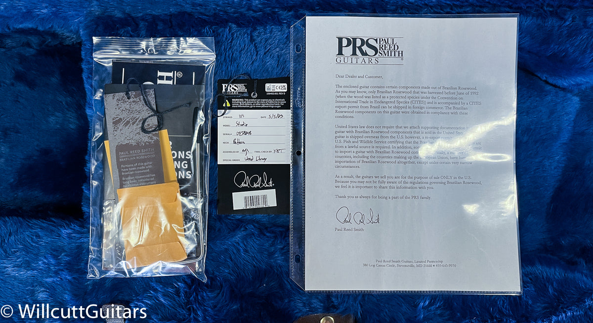 PRS Wood Library Studio Black Gold Burst 10 Top Torrefied Maple Neck (848)