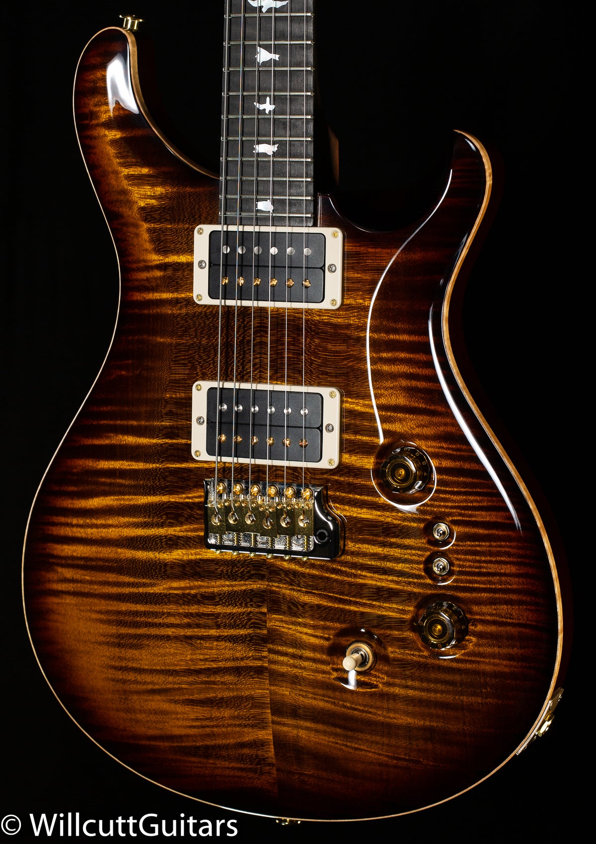 PRS Wood Library Custom 24-08 Black Gold Burst 10 Top Rosewood Neck (950)