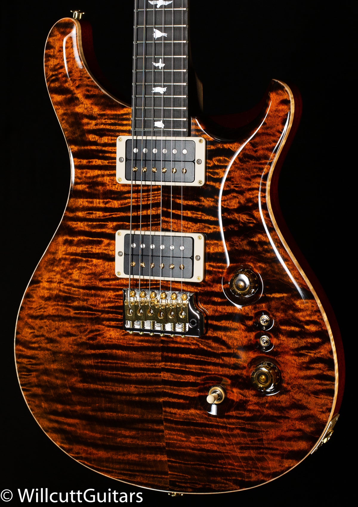 PRS Wood Library Custom 24-08 Orange Tiger 10 Top Rosewood Neck (953)