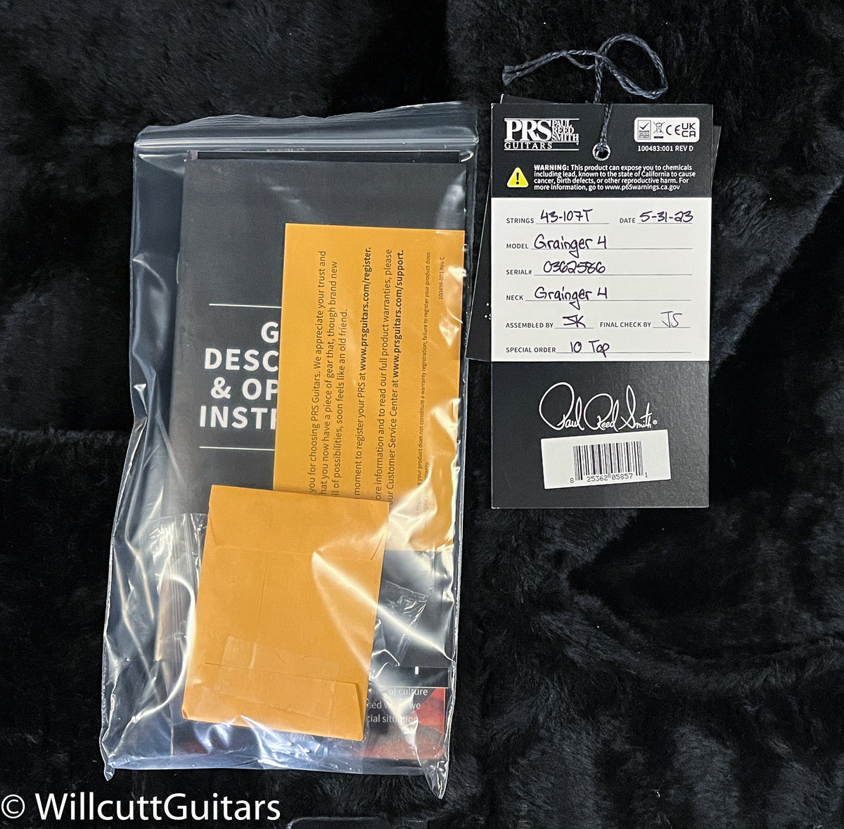 PRS Grainger 4 String Bass Faded Whale Blue 10 Top(586)