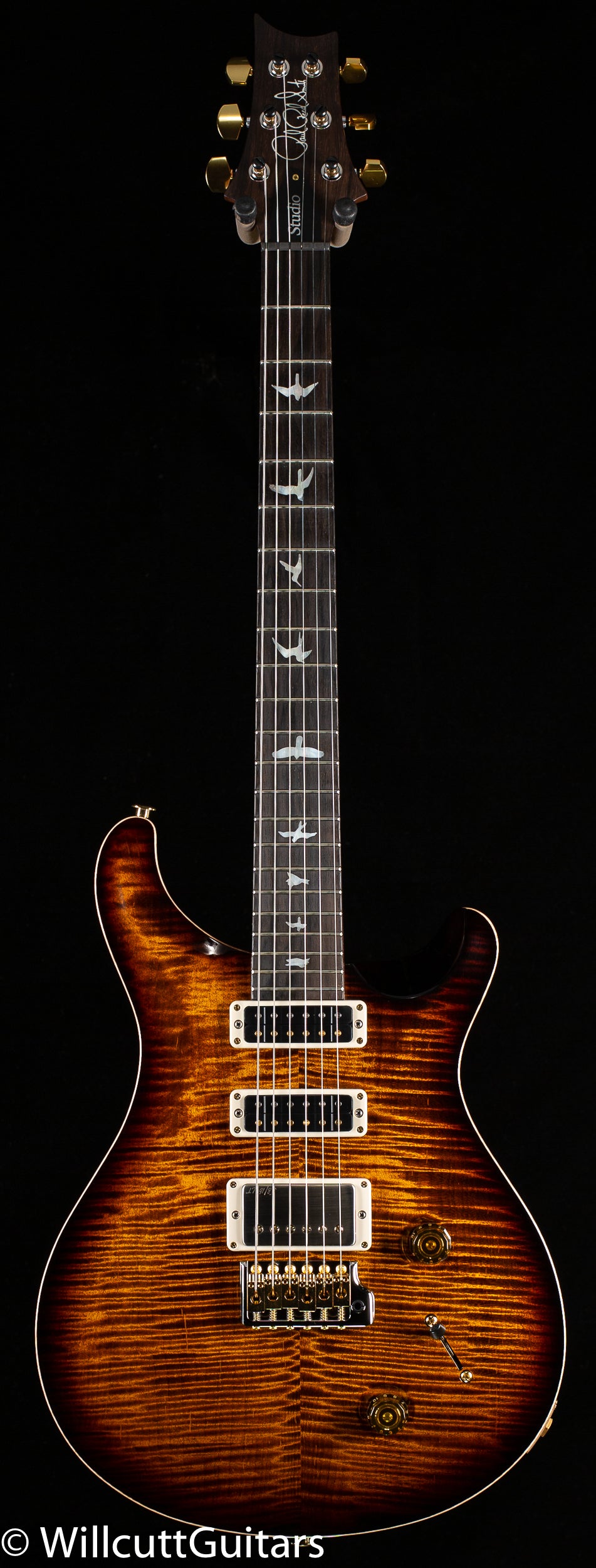 PRS Wood Library Studio Black Gold Burst 10 Top Torrefied
