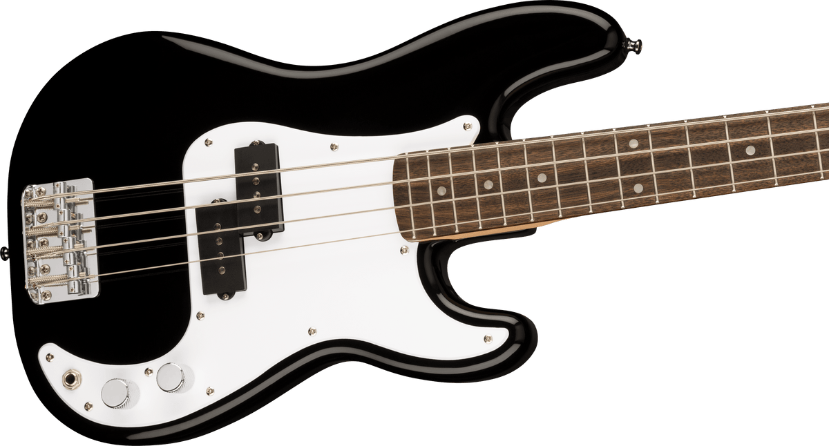 Fender Squier Mini Precision Bass, Laurel Fingerboard, White Pickguard, Black (190)