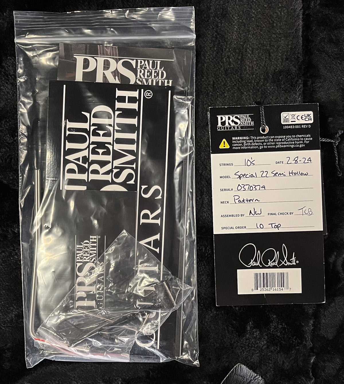 PRS Special Semi-Hollow Charcoal Burst Wrap 10 Top (374)