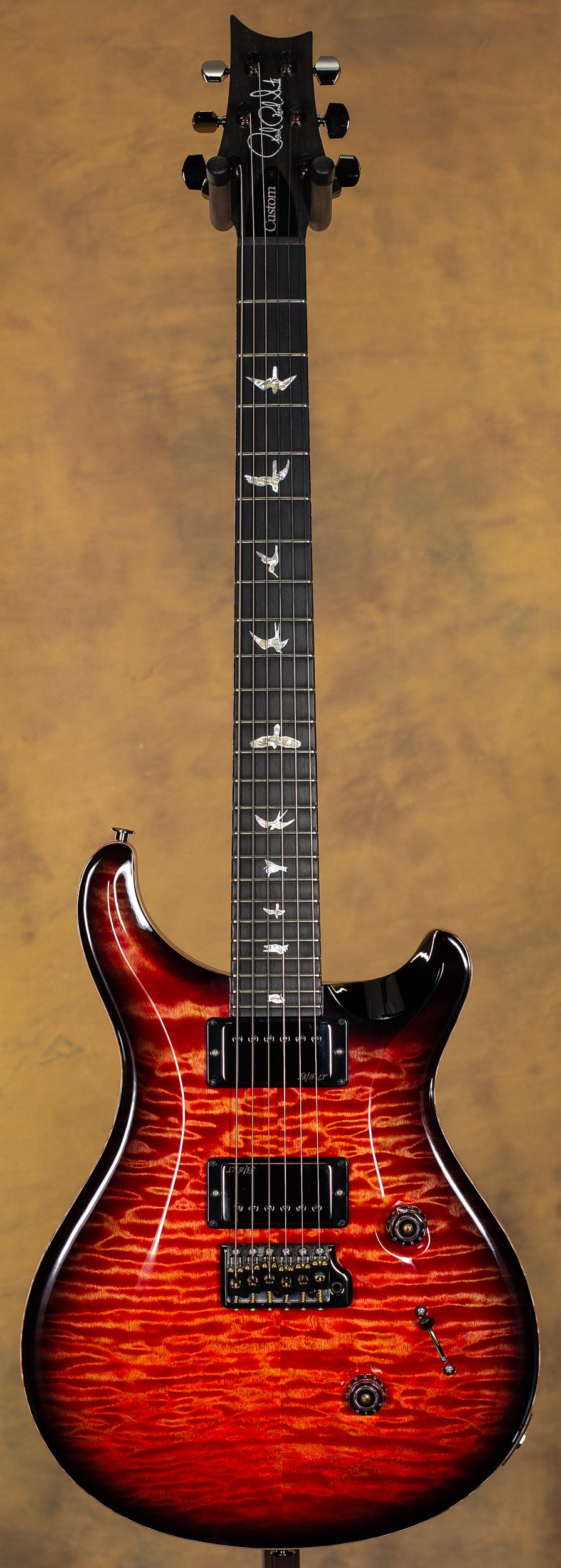 2023 PRS Custom 24 Wood Library Blood Orange Smokeburst Quilt