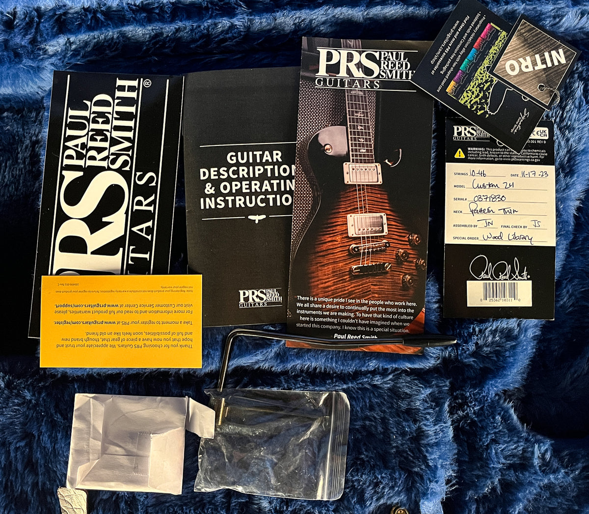 2023 PRS Custom 24 Wood Library Blood Orange Smokeburst Quilt