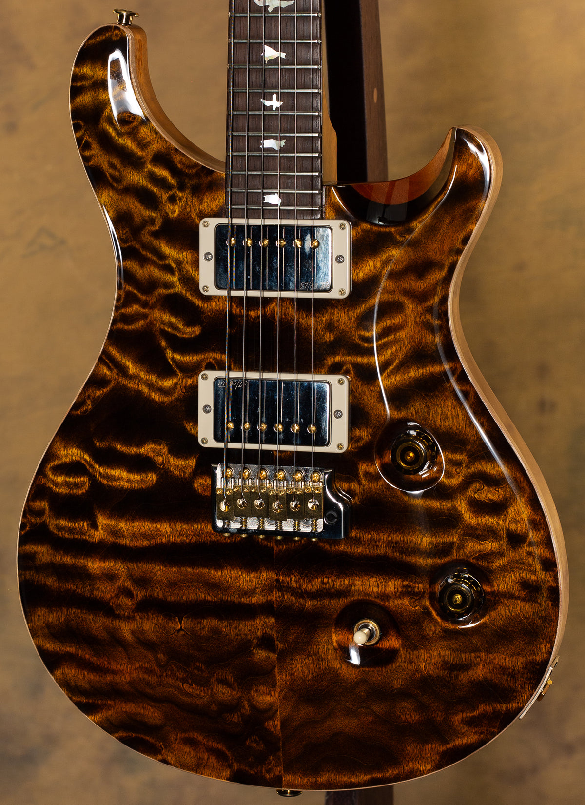 2023 PRS Custom 24 Wood Library 10 Top Quilt Yellow Tiger Brazilian Fingerboard