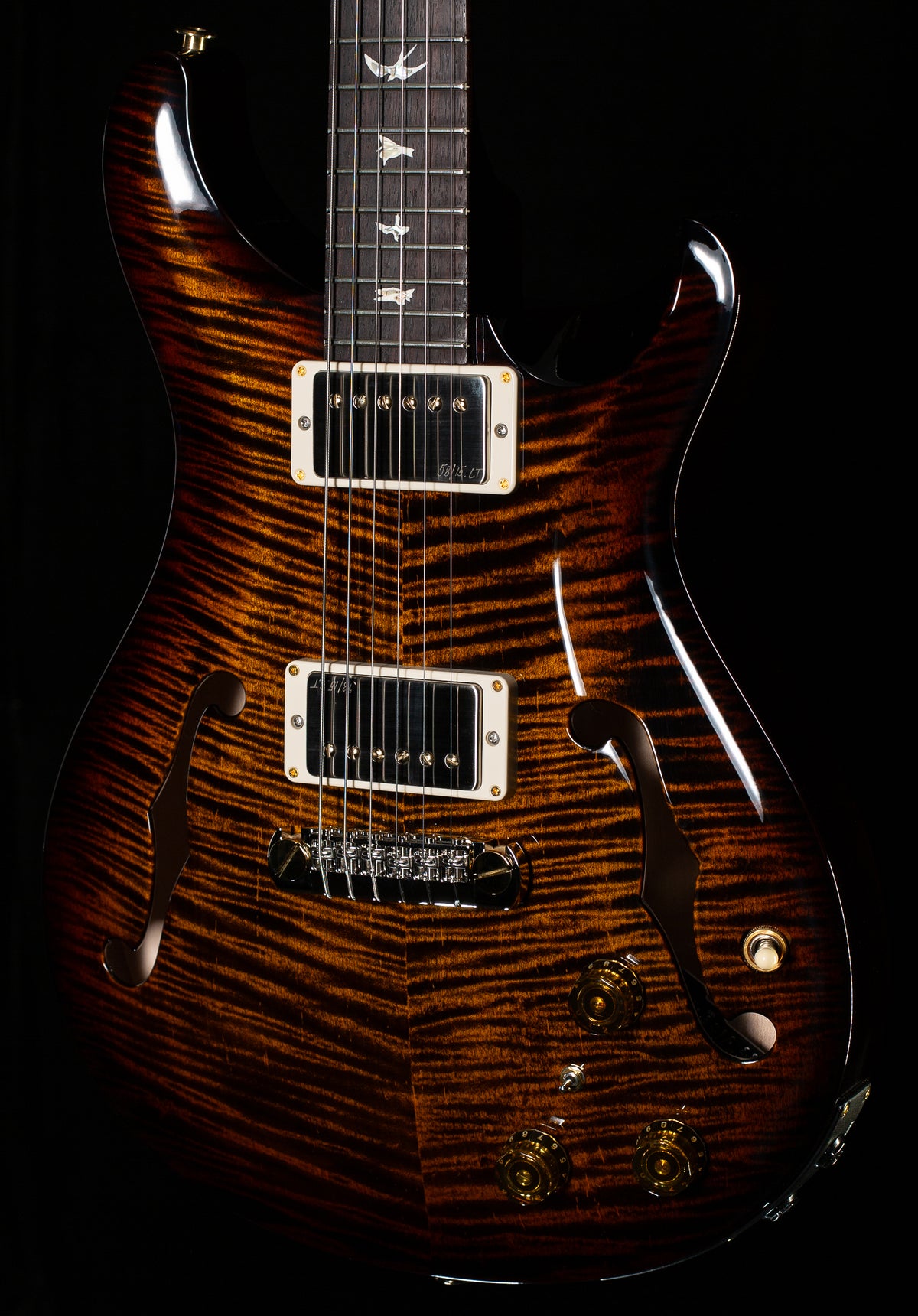 PRS  Hollowbody II Piezo Black Gold Wraparound 10 Top (901)