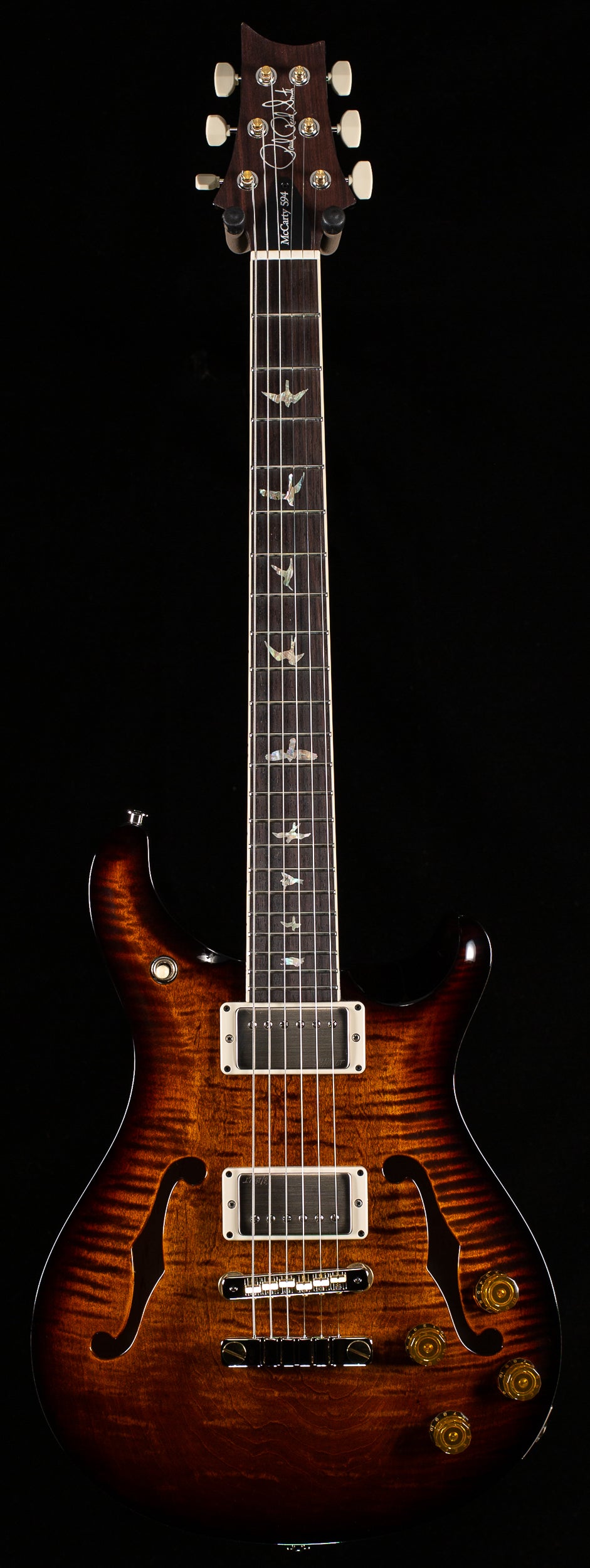 PRS McCarty 594 Hollowbody II Black Gold Wraparound Burst (283)