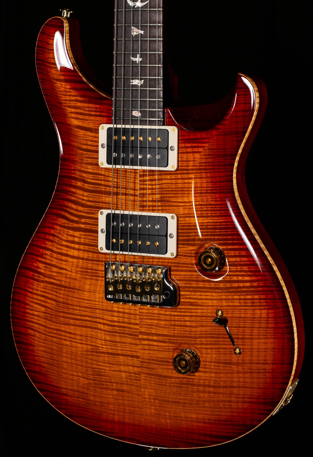 PRS Custom 24 Dark Cherry Sunburst 10 Top (957)
