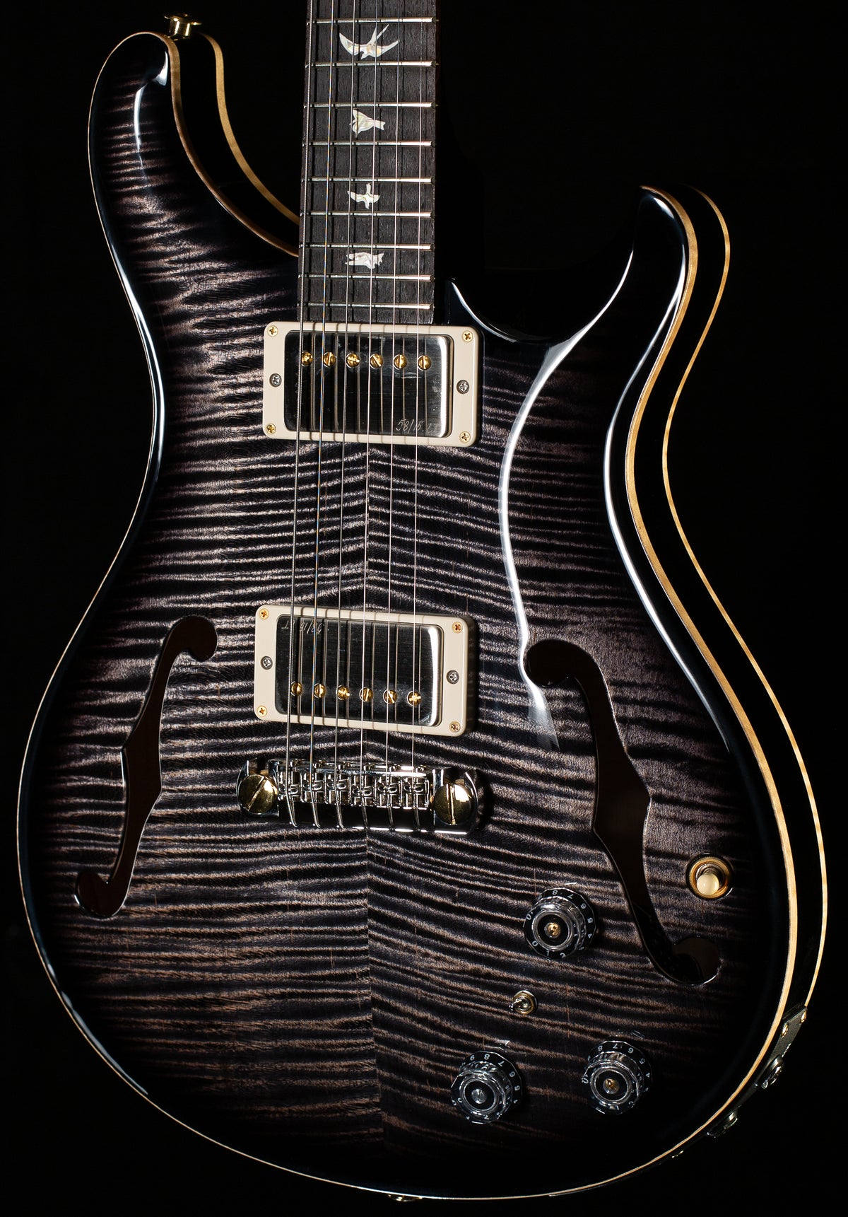 PRS Hollowbody II Piezo Charcoal Burst 10 Top (424)