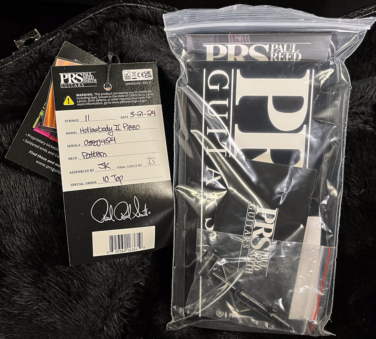 PRS Hollowbody II Piezo Charcoal Burst 10 Top (424)
