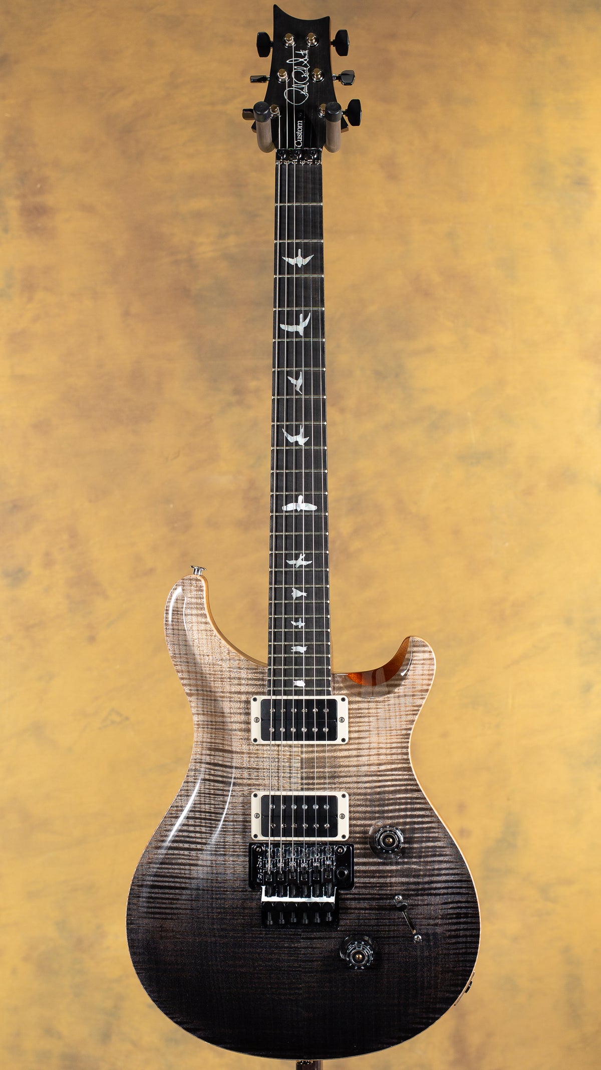 DEMO PRS Wood Library Custom 24 Floyd Grey Black Fade 10 Top Torrefied Maple Neck (526)