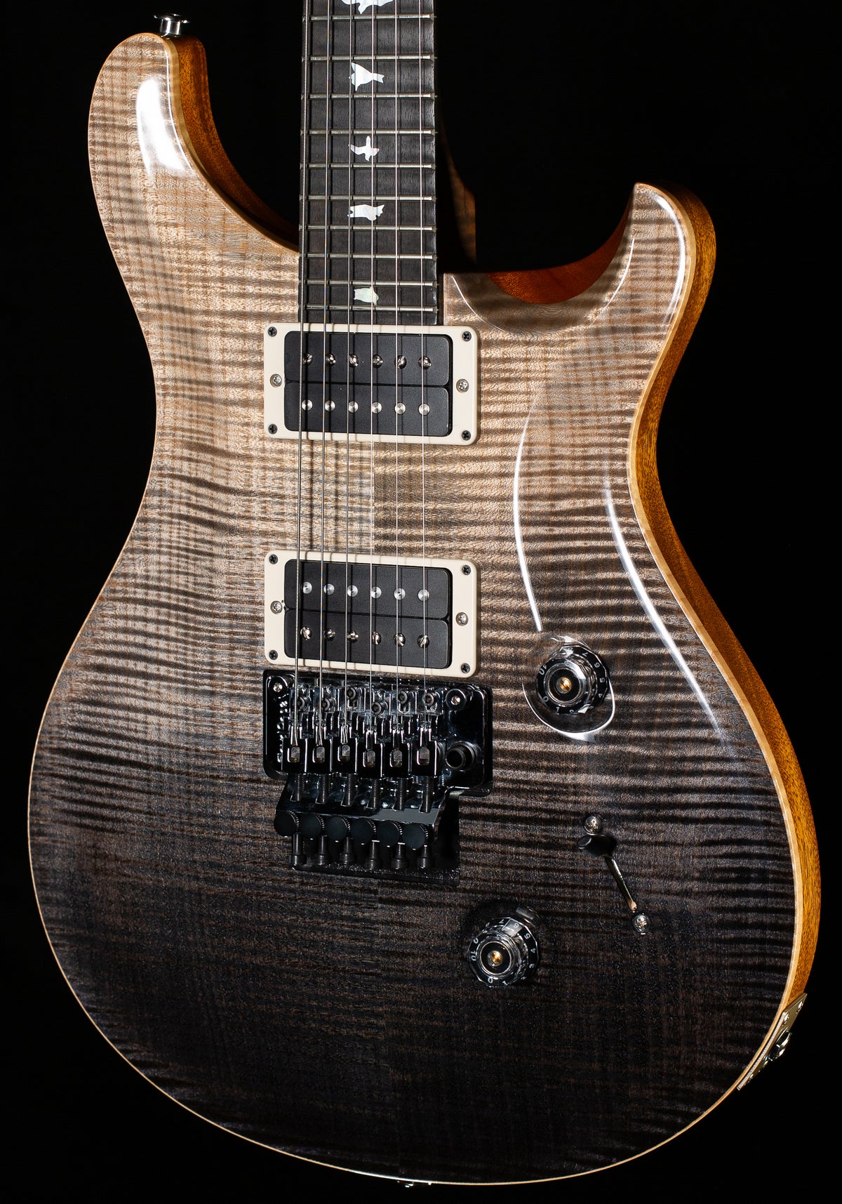 PRS Wood Library Custom 24 Floyd Grey Black Fade 10 Top Torrefied Maple Neck (526)