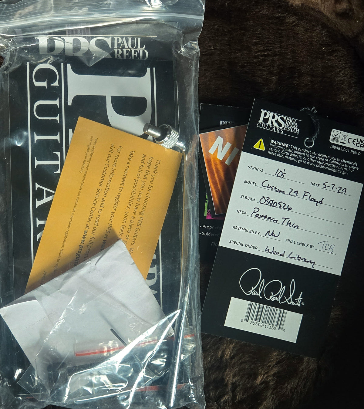 DEMO PRS Wood Library Custom 24 Floyd Grey Black Fade 10 Top Torrefied Maple Neck (526)