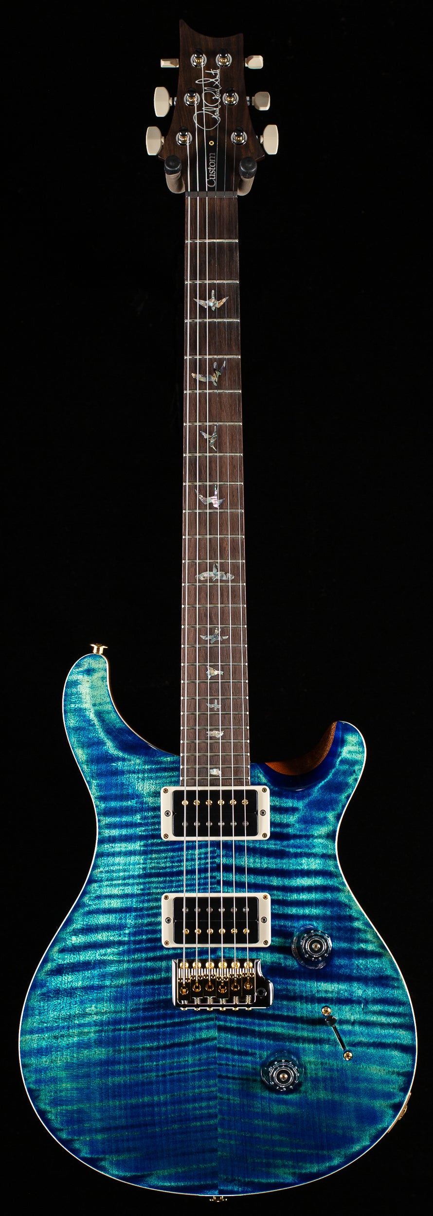 PRS Wood Library Custom 24 River Blue 10 Top Torrefied Maple Neck 