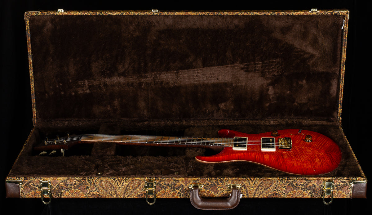 PRS Wood Library Custom 24 Blood Orange 10 Top Torrefied Maple Neck (163)