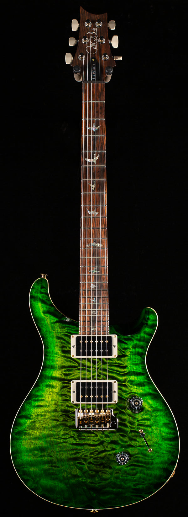 ギター PRS custom24 10TOP Quilt Satin Jade PRS Wood Library Custom 24 Jade Green Burst Quilt 10 Top
