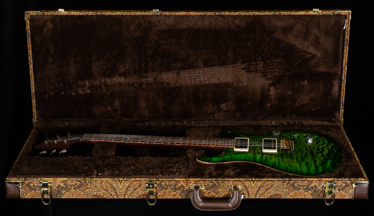 PRS Wood Library Custom 24 Jade Green Burst Quilt 10 Top Torrefied Maple Neck (166)