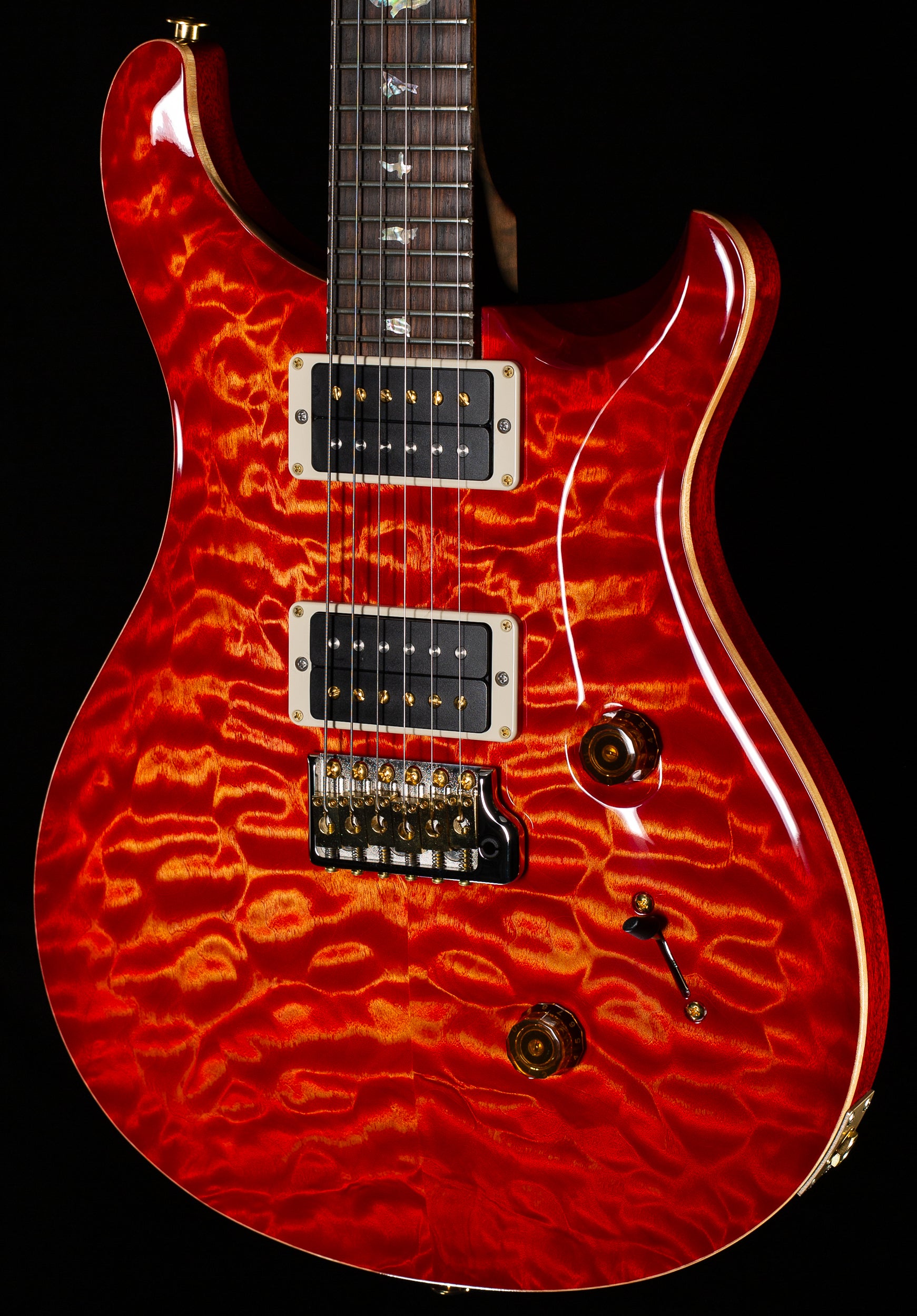 PRS Wood Library Custom 24 Blood Orange Quilt 10 Top Torrefied 