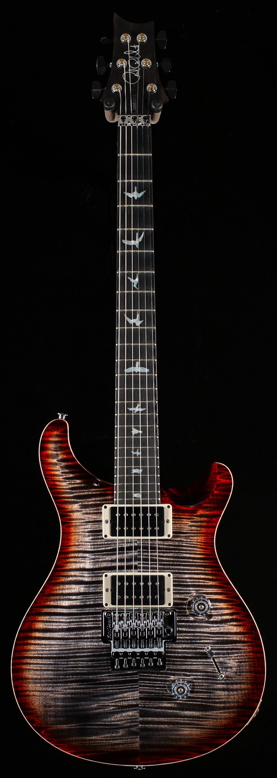 PRS Wood Library Custom 24 Floyd Charcoal Cherry Burst 10 Top (675)