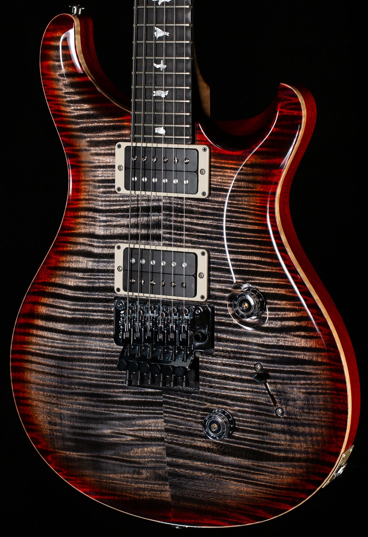 PRS Wood Library Custom 24 Floyd Charcoal Cherry Burst 10 Top (675 