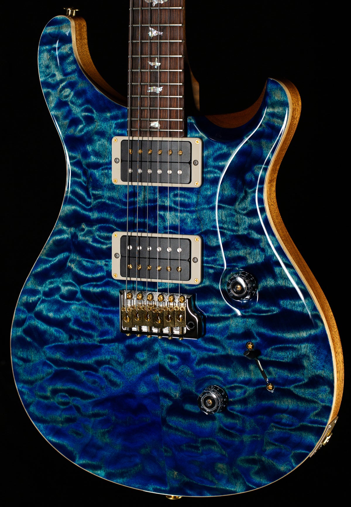 PRS Wood Library Custom 24 River Blue Quilt 10 Top Torrefied Maple Neck (688)