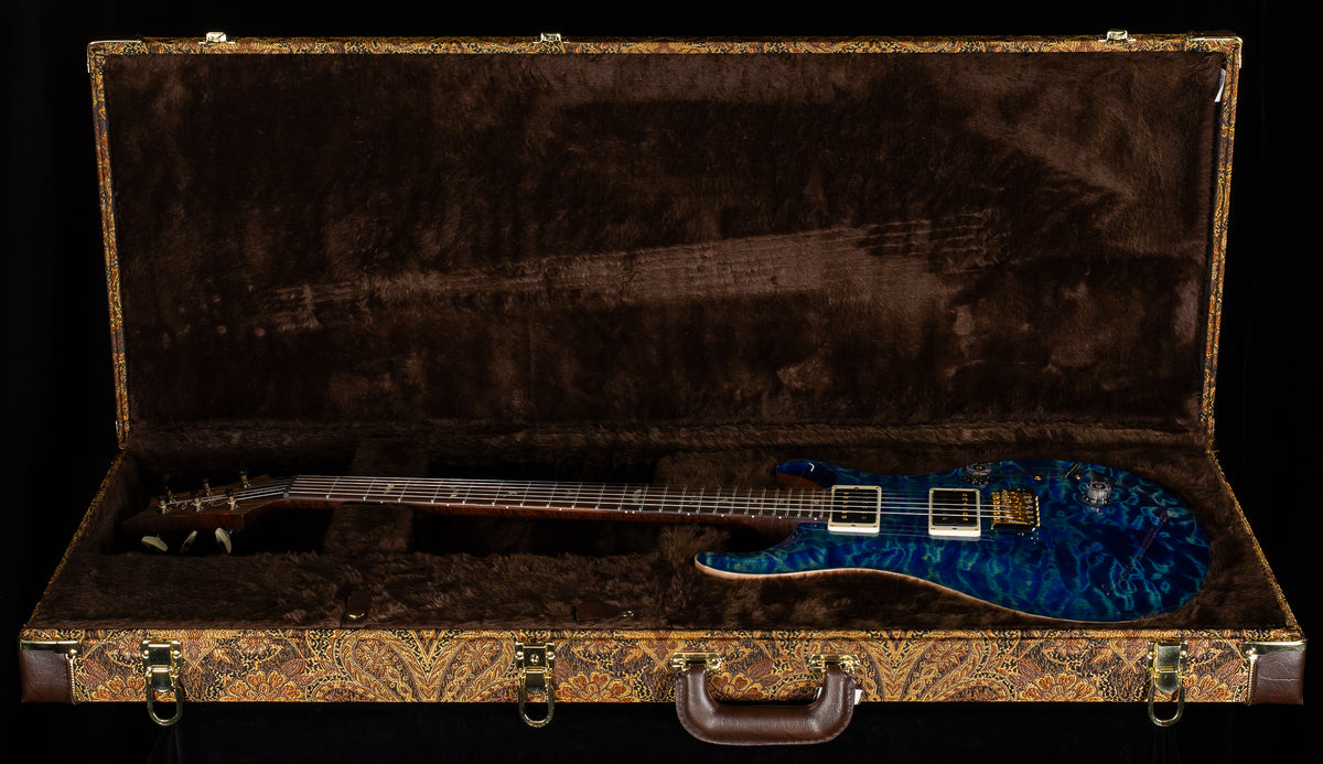 PRS Wood Library Custom 24 River Blue Quilt 10 Top Torrefied Maple Neck (688)