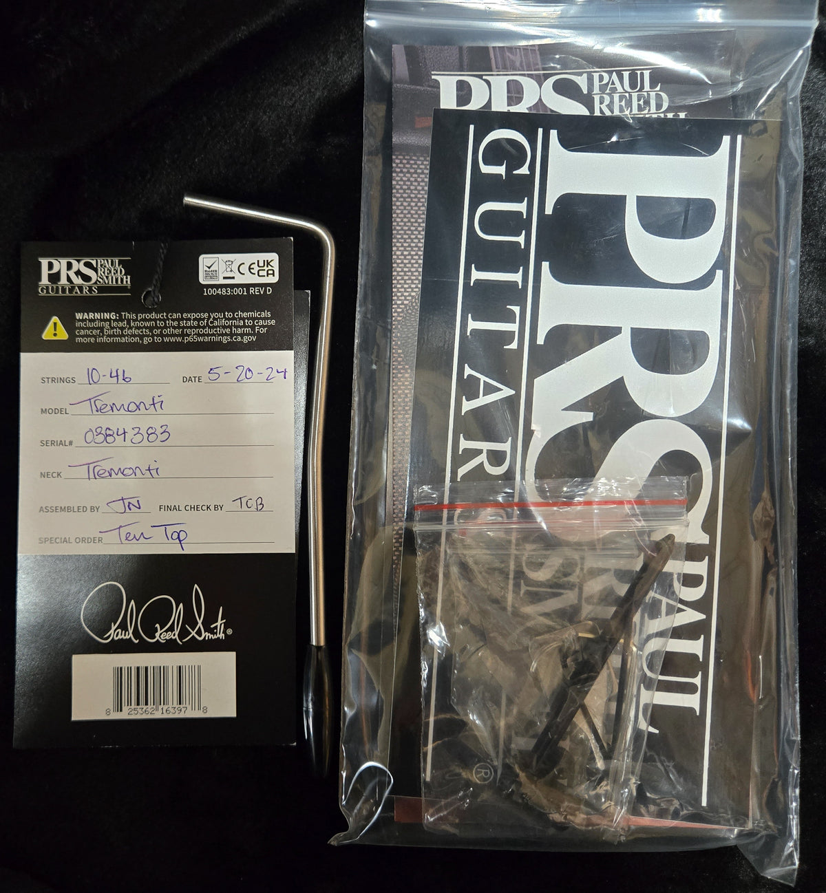 2024 PRS Mark Tremonti Signature Tremolo 10 Top Charcoal Contour Burst