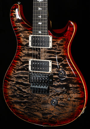 PRS Wood Library Custom 24 Floyd Charcoal Cherry Burst Quilt 10 Top Torrefied Maple Neck (298)