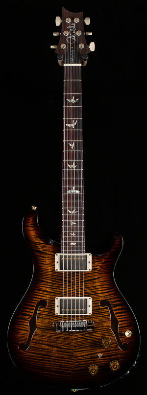 PRS Wood Library Hollowbody II Piezo Black Gold Wraparound Burst 10 Top Brazilian Rosewood (575)