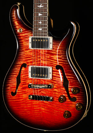 PRS Wood Library McCarty 594 Hollowbody II Torrefied Maple Neck Brazilian Rosewood Blood Orange Smokeburst 10 Top (401)