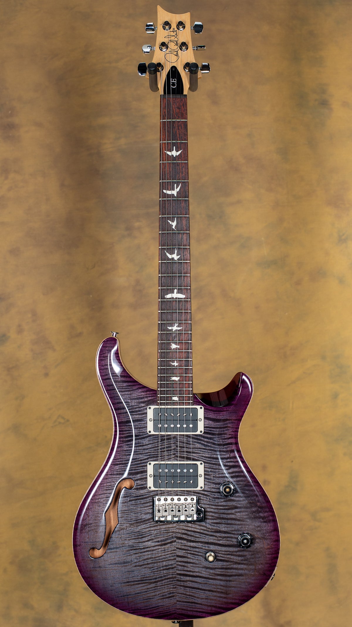 2024 PRS CE 24 Semi-Hollow Charcoal Purple Burst