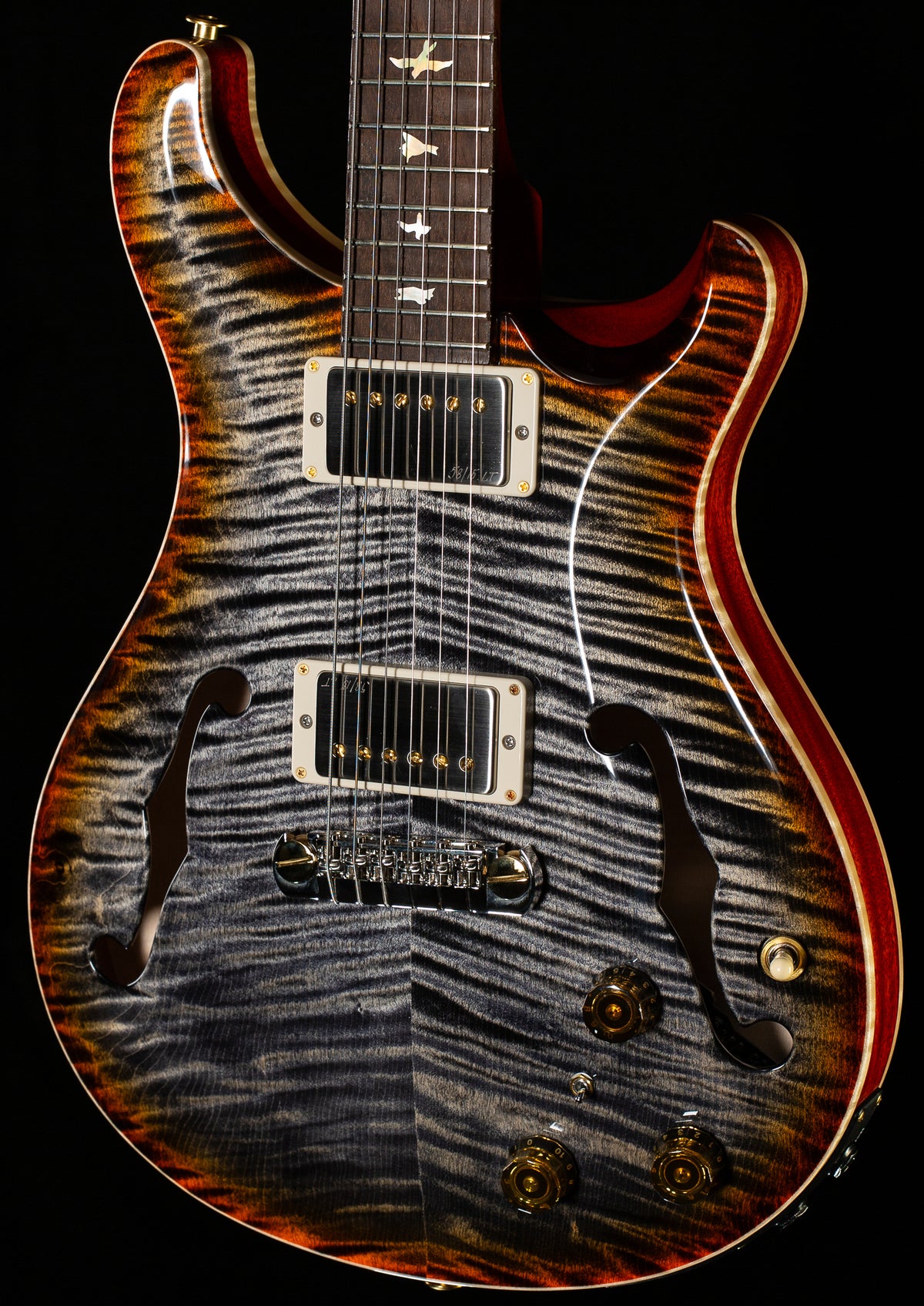 PRS Wood Library Hollowbody II Piezo Burnt Maple Leaf 10 Top (609)