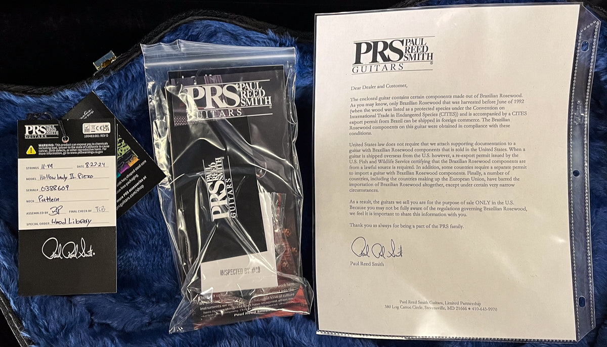 PRS Wood Library Hollowbody II Piezo Burnt Maple Leaf 10 Top (609)