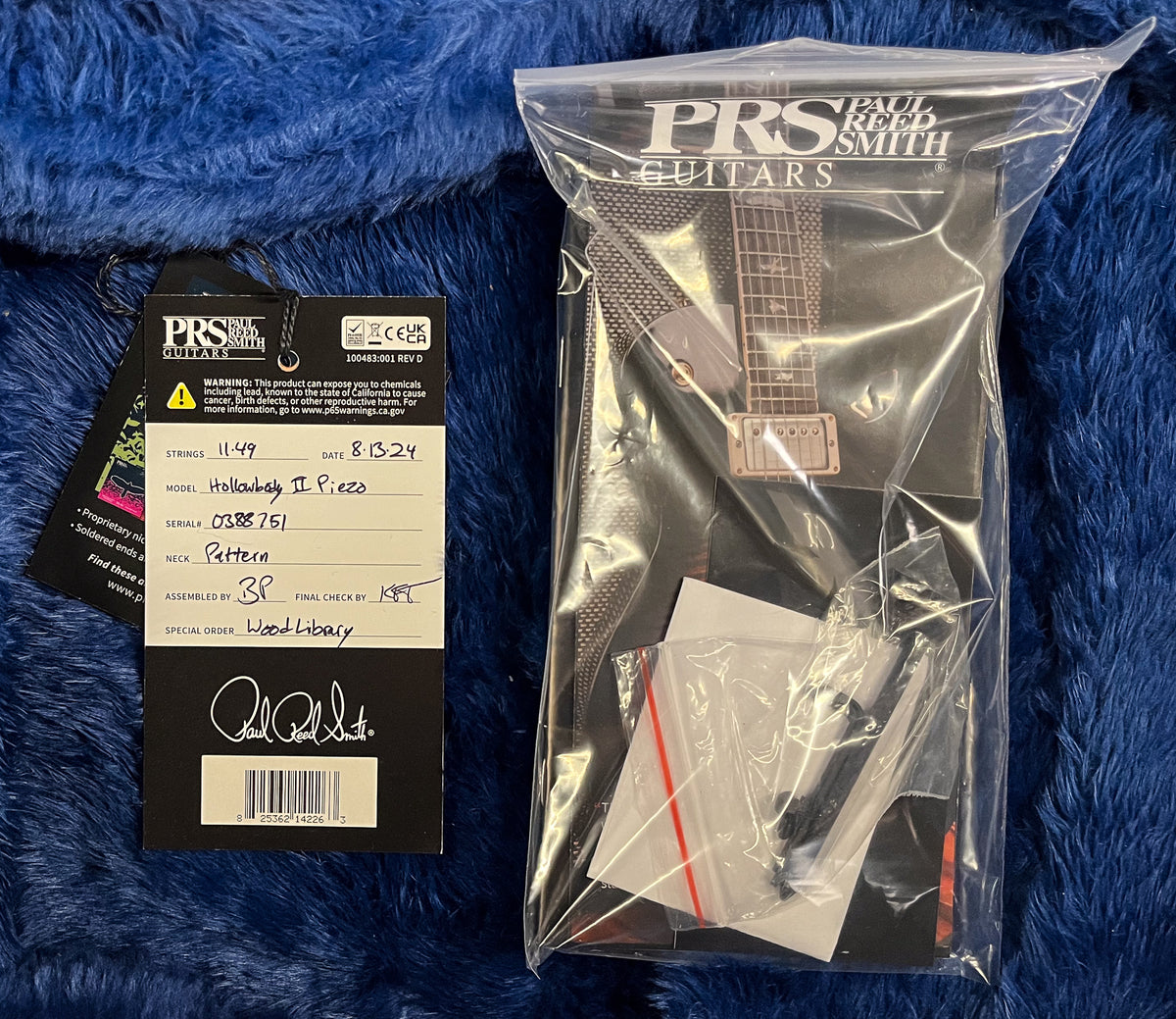 PRS Wood Library Hollowbody II Piezo Burnt Maple Leaf 10 Top Brazilian Rosewood (751)