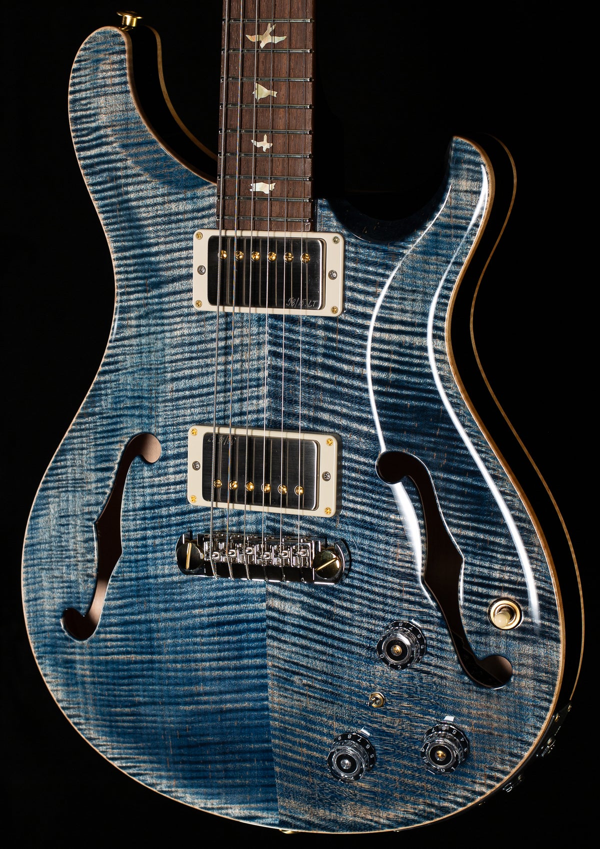 PRS Wood Library Hollowbody II Piezo Faded Whale Blue 10 Top Brazilian Rosewood (754)