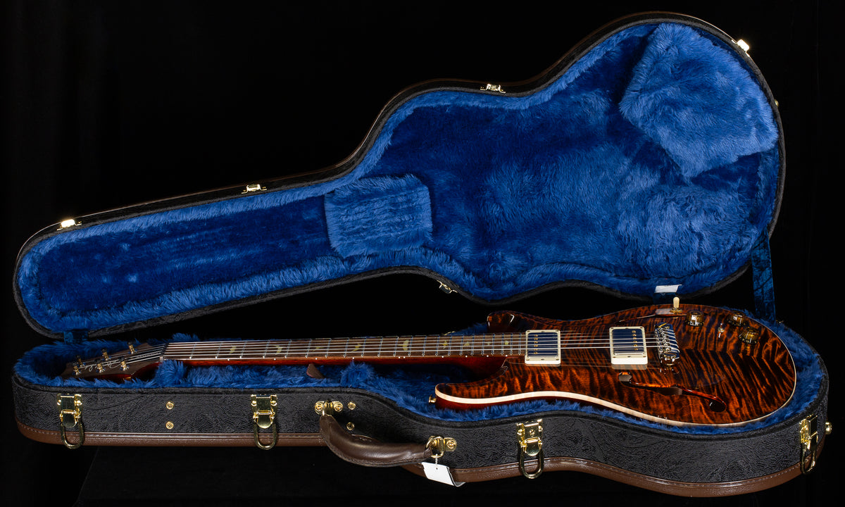 PRS Wood Library Hollowbody II Piezo Orange Tiger 10 Top Brazilian Rosewood (757)