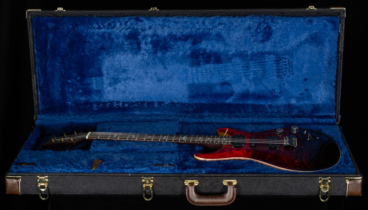 PRS Willcutt Exclusive Wood Library Modern Eagle V Fire Red/Gray Black Fade Quilted Maple 10 Top (210)