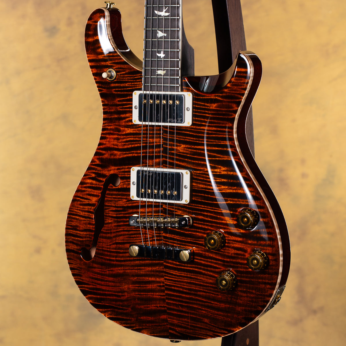 2025 PRS Wood Library Willcutt Exclusive Semi-Hollow McCarty 594 Rosewood Neck Orange Tiger 10 Top