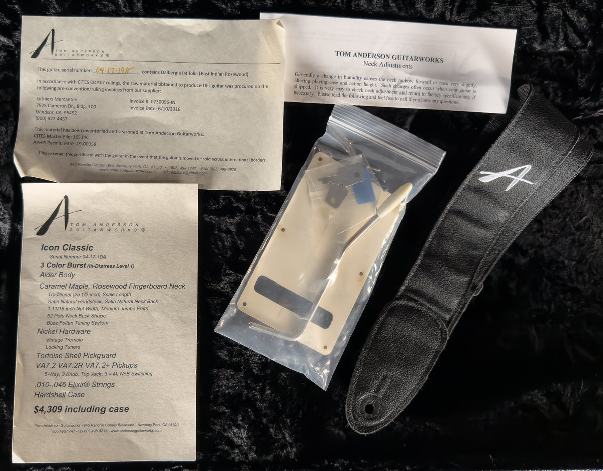 2016 Tom Anderson Icon Classic 3 Color Burst Distress Level 1