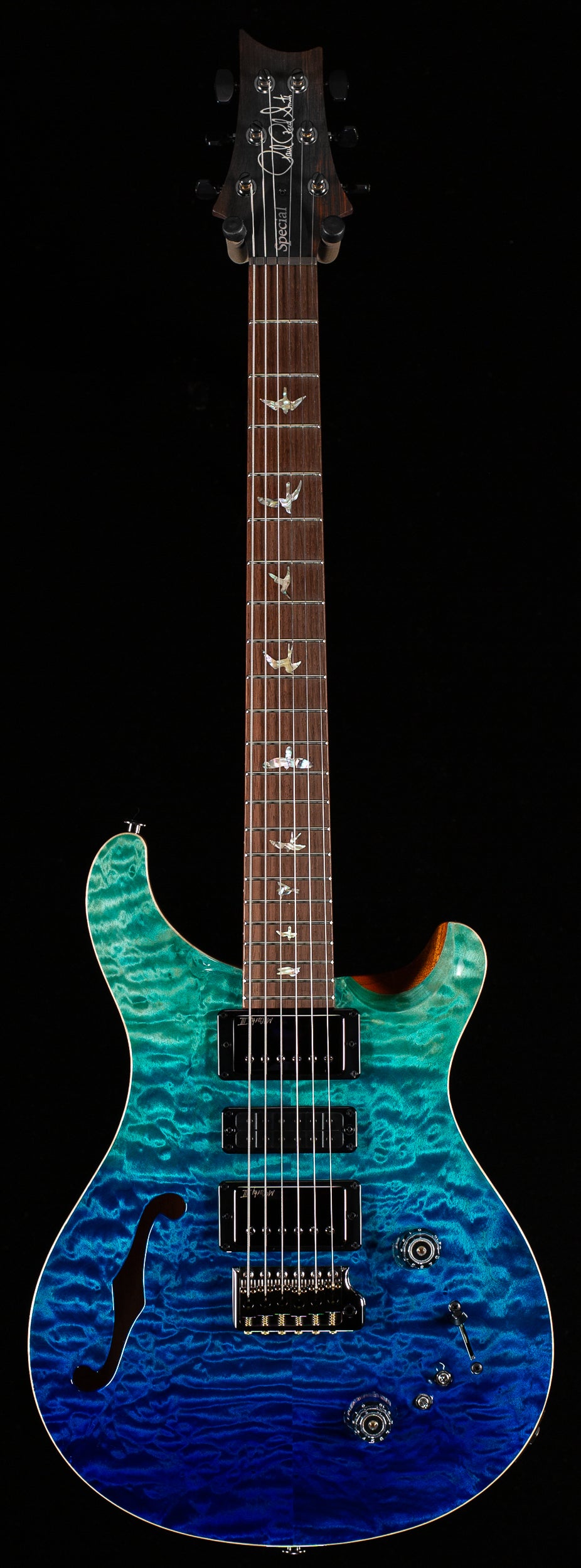 PRS Wood Library Willcutt Exclusive Special Semi-Hollow Brazilian Quilt 10 Top Blue Fade (516)