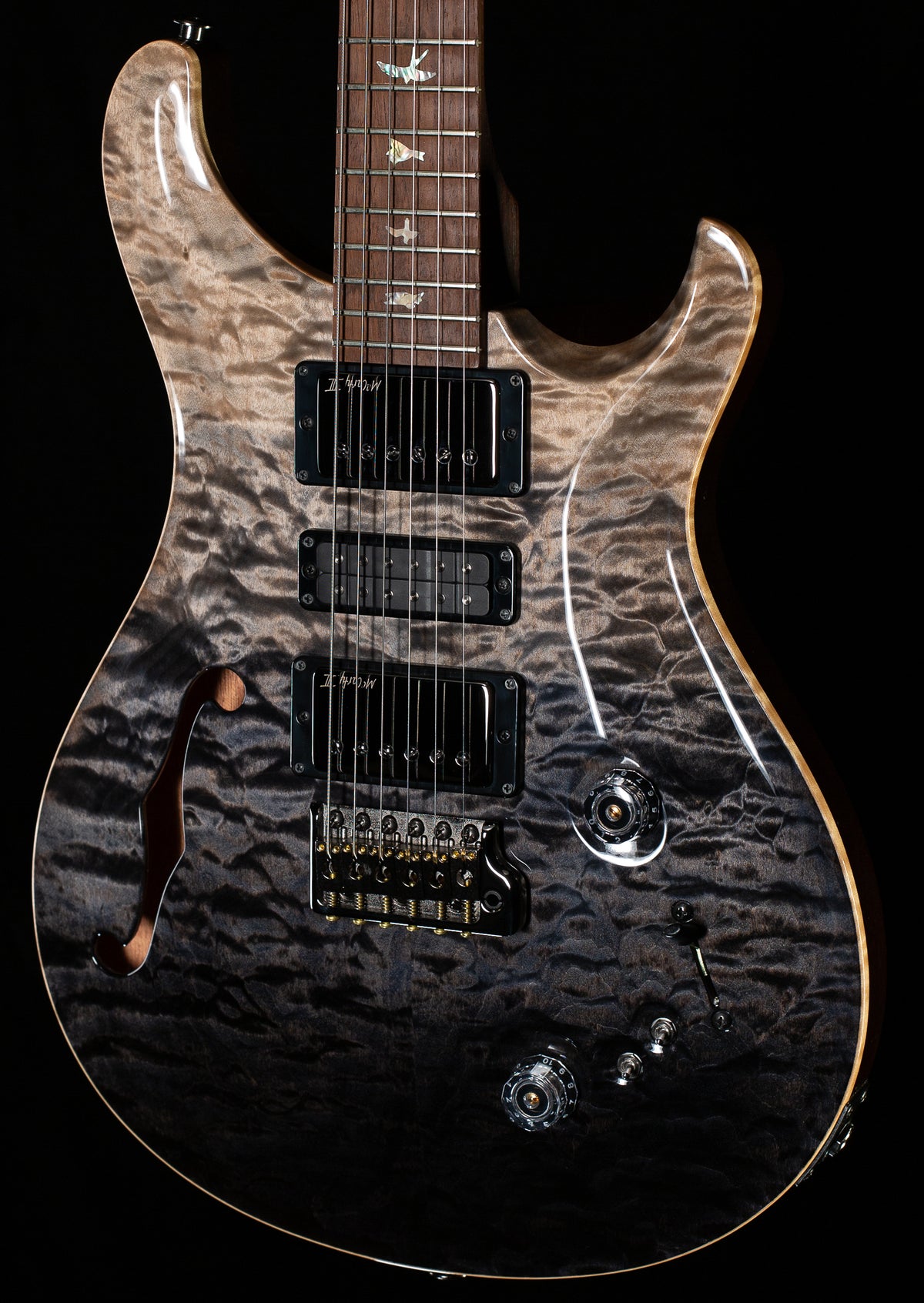 PRS Wood Library Willcutt Exclusive Special Semi-Hollow Brazilian Quilt 10 Top Grey Black Fade (519)