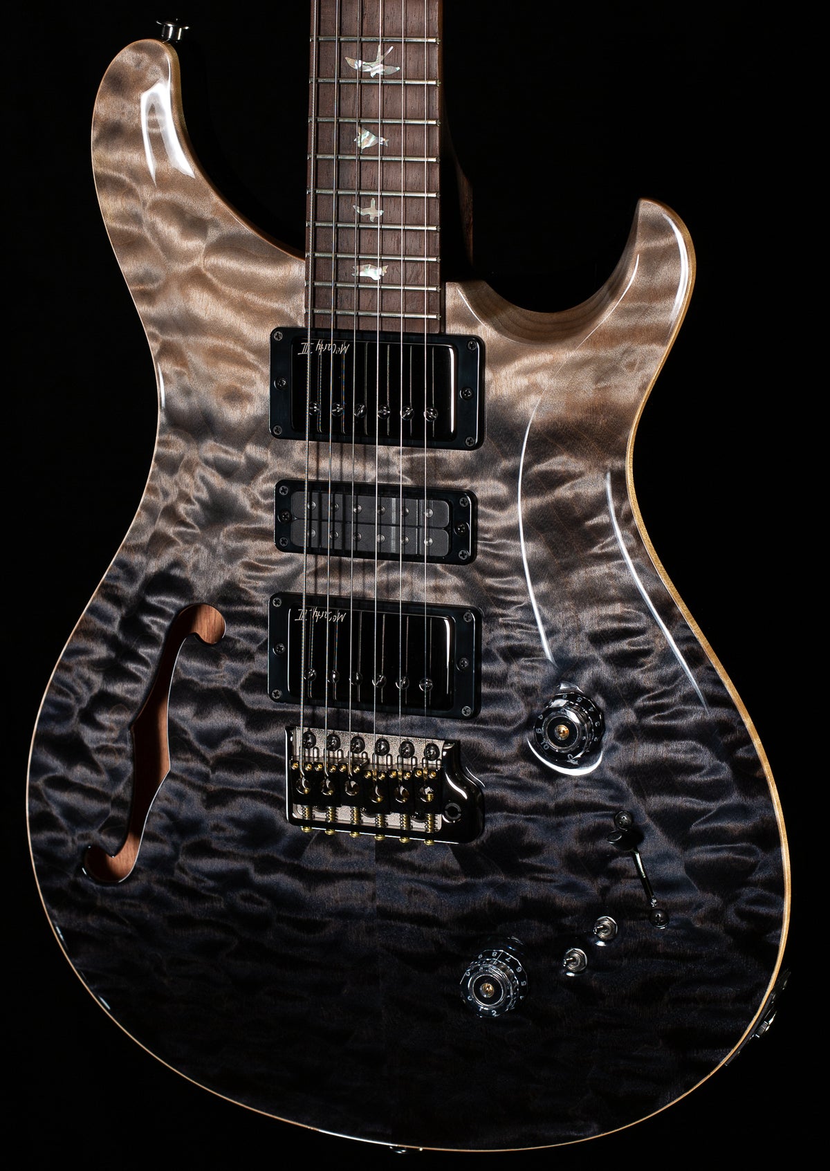 PRS Wood Library Willcutt Exclusive Special Semi-Hollow Brazilian Quilt 10 Top Grey Black Fade (520)